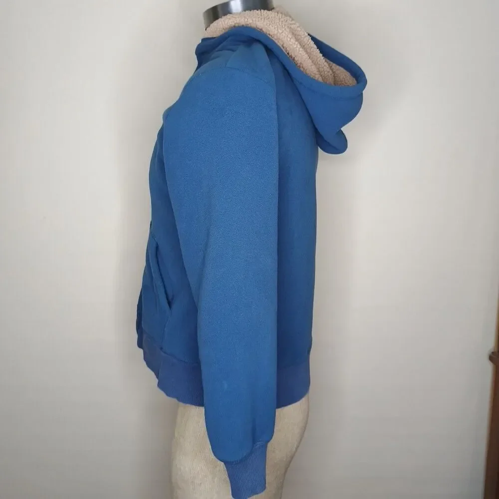 Dickies Hoodie Sweatshirt Mens Sz M Fleece Lined Full Zip Blue